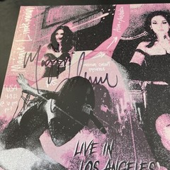 Hand Signed 12 x 12 Flat + Pink Vinyl Maggie Lindemann Paranoia Live Los Angeles