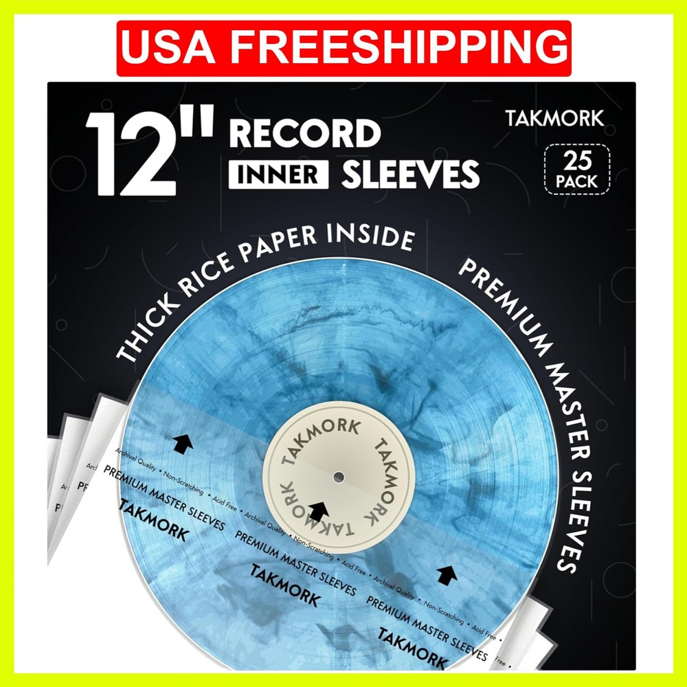 Vinyl Record Inner Sleeves: 12″ Anti-Static Rice Paper LP Sleeves Album Recor…