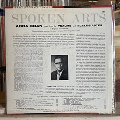 [RADIO/SPOKEN WORD]~VG+ LP~ABBA EBAN~Reads From The Psalms Ecclesiastes~[1960~SP