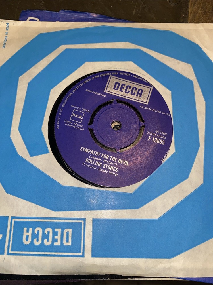 Rolling Stones deck United Kingdom 45 RPM sympathy for the Devil