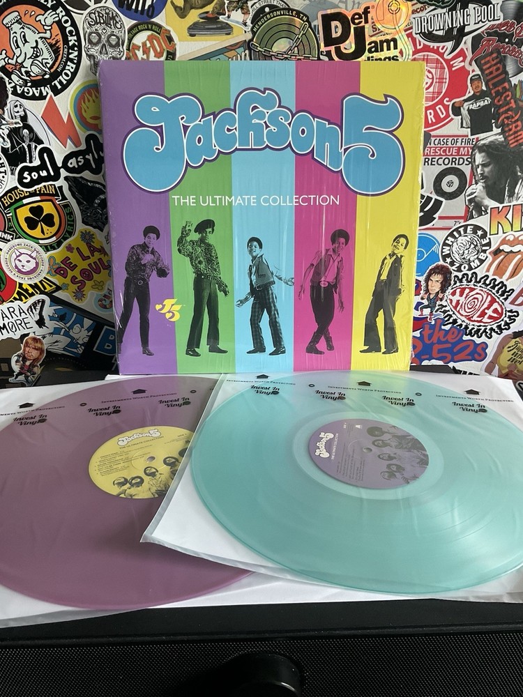JACKSON 5 The Ultimate Collection 2LP VG++ LAVENDER/SEA GLASS VINYL