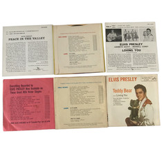 Elvis Presley Records Lot of 6 Vinyl 45 RPM 50’s Rock + Sleeves 1 Unmatched