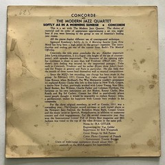 THE MODERN JAZZ QUARTET – CONCORDE – US 7″ SINGLE PS STAINED ON COVER