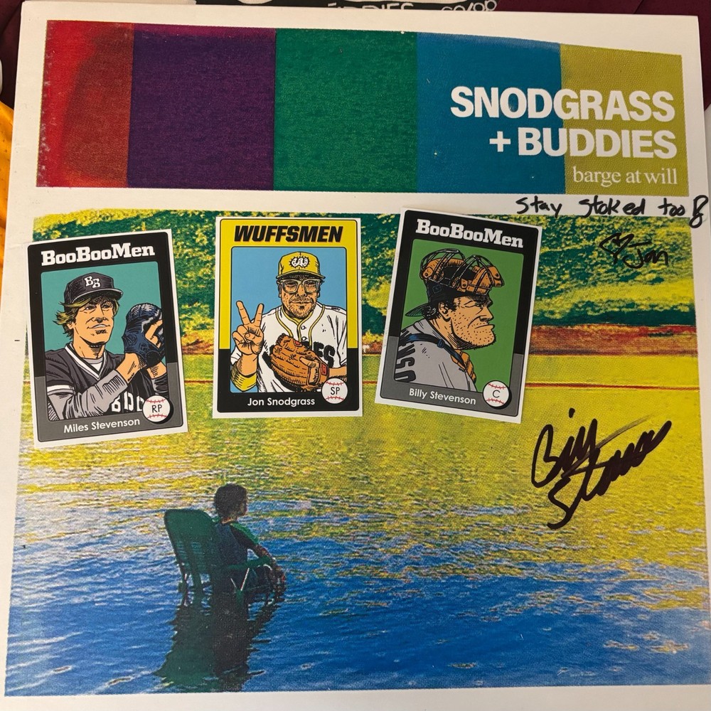 SNODGRASS + BUDDIES (signed + baseball cards) Barge At Will (LP) (Mint (M))
