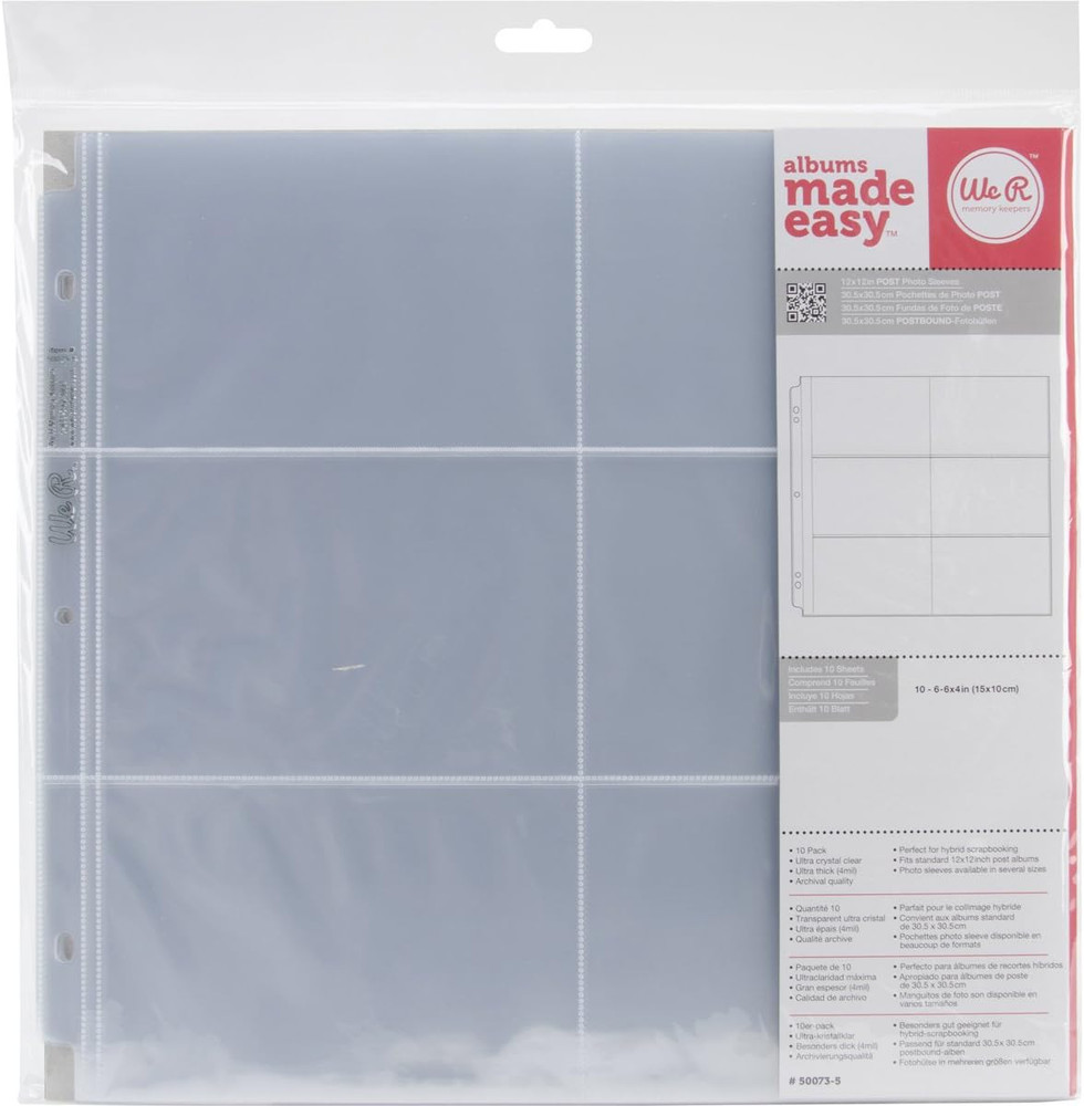 0633356601531 Sleeves Album & Sleeve-12 X 12-Photo Sleeves-Post-6-6 Inches X 4