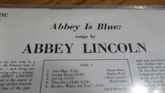 ABBEY LINCOLN – ABBEY IS BLUE – RIVERSIDE RECORDS – JAZZ LP RLP-1153 Near mint
