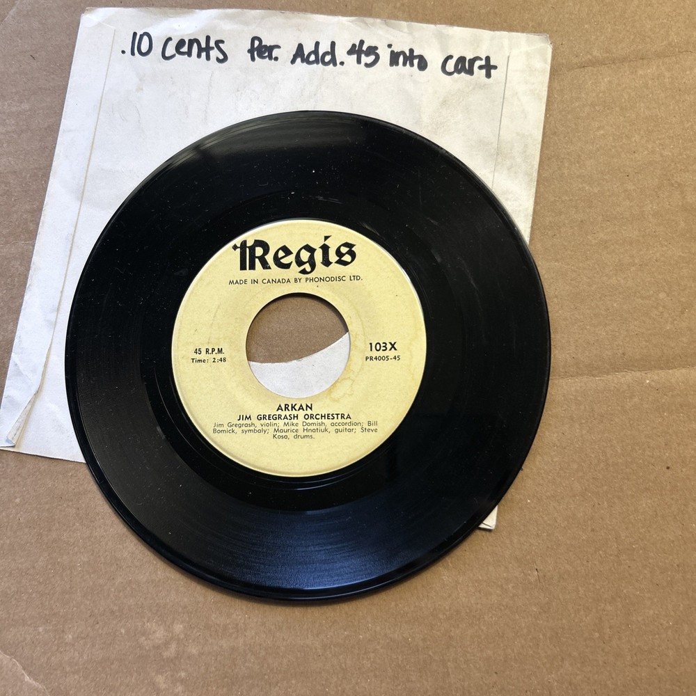 Jim GregAsh Orchestra HRECHAnYKY/ARKAN Regis 45