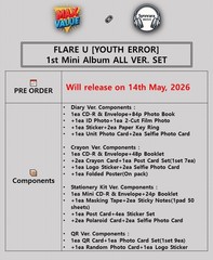 FLARE U [YOUTH ERROR] 1st Mini Album ALL Ver SET(DIARY+CRAYON+STATIONERY KIT+QR)