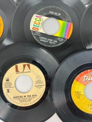 VTG 45 RPM Records Lot 15 Vintage 70s Rock Rockabilly Vinyl UNTESTED Scratched