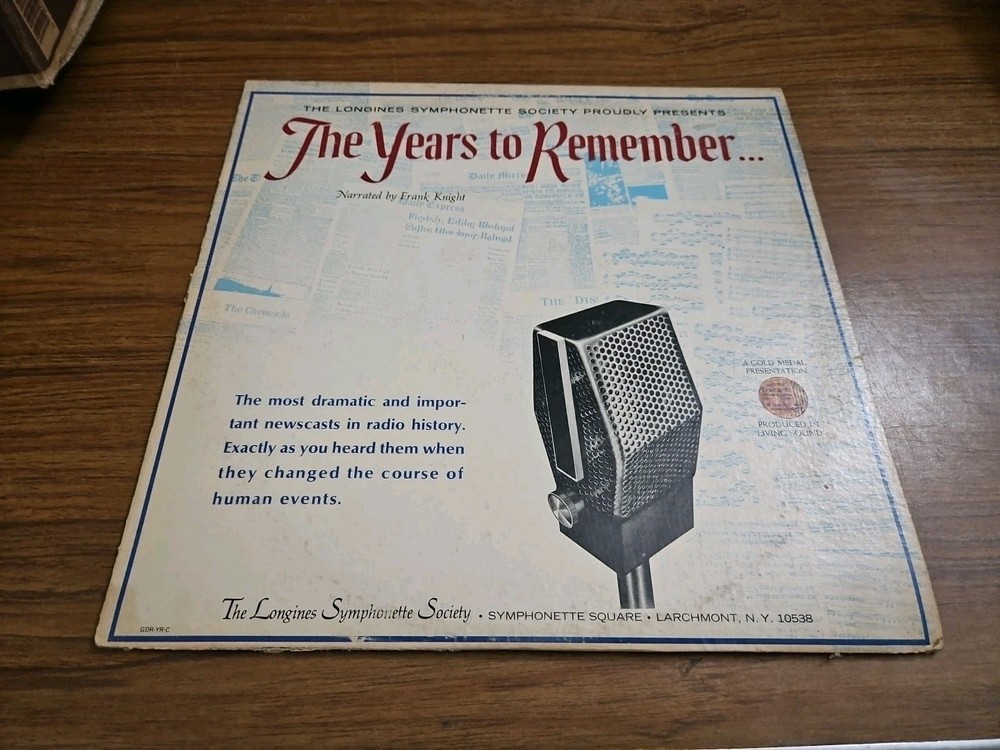 The Years To Remember – Frank Knight – Longines Symphonette Society Vinyl Record