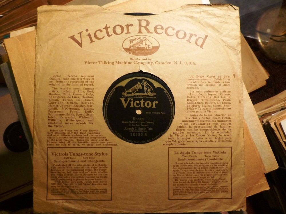 1919 FOX-TROT MICKEY/ KISSES Joseph Smith Trio Violin Cello Piano VICTOR 18532