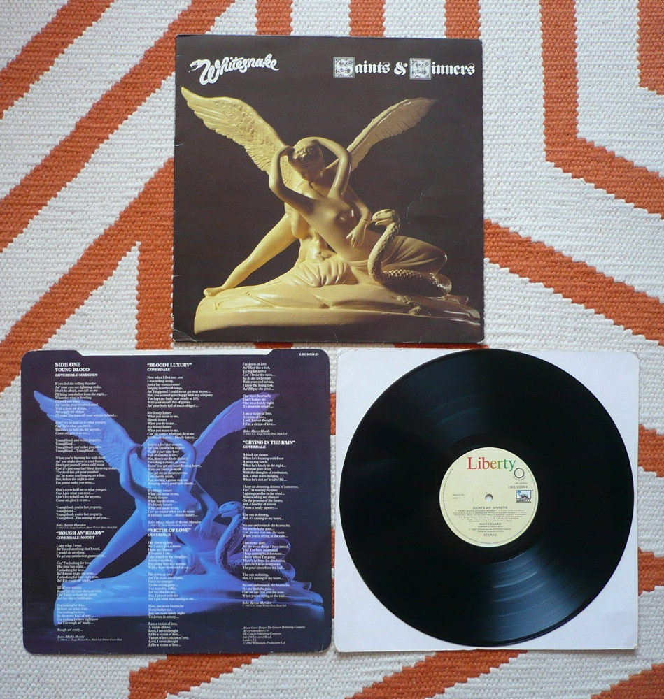 Whitesnake Saints And Sinners & An’ Vinyl UK 1982 Liberty 1st Press A3U/B2U LP