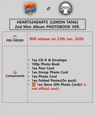 HEARTS2HEARTS LEMON TANG 2nd Mini Album PHOTO BOOK Ver/CD+Book+Poster+3Card+GIFT