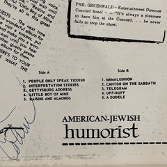 Emil Cohen American Jewish Humorist Autograph Vinyl LP Emco Records 1201 Signed