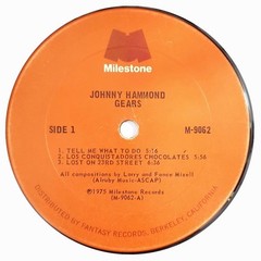 Johnny Hammond, Gears LP, 1975 Milestone Records, M-9062, Mizell Brothers, VG