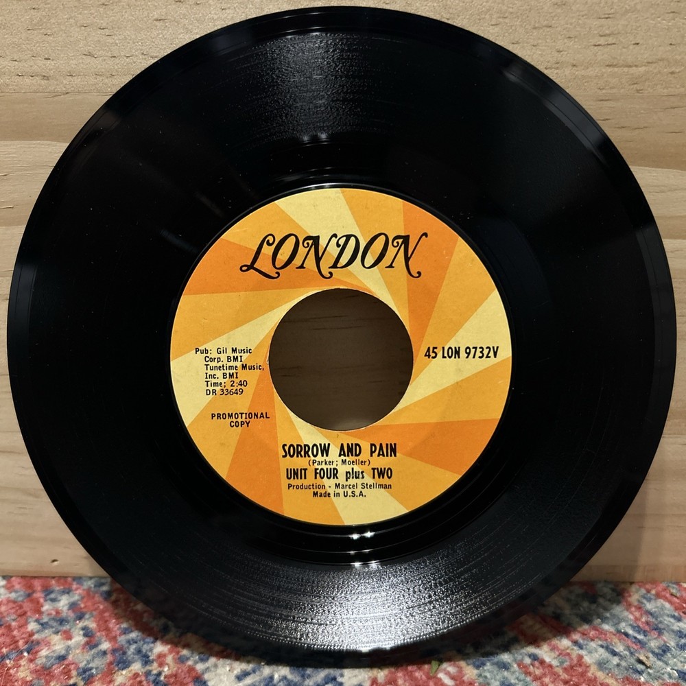 Unit Four Plus Two Sorrow And Pain 45 Rpm Vinyl Record 1965 Pop Rock