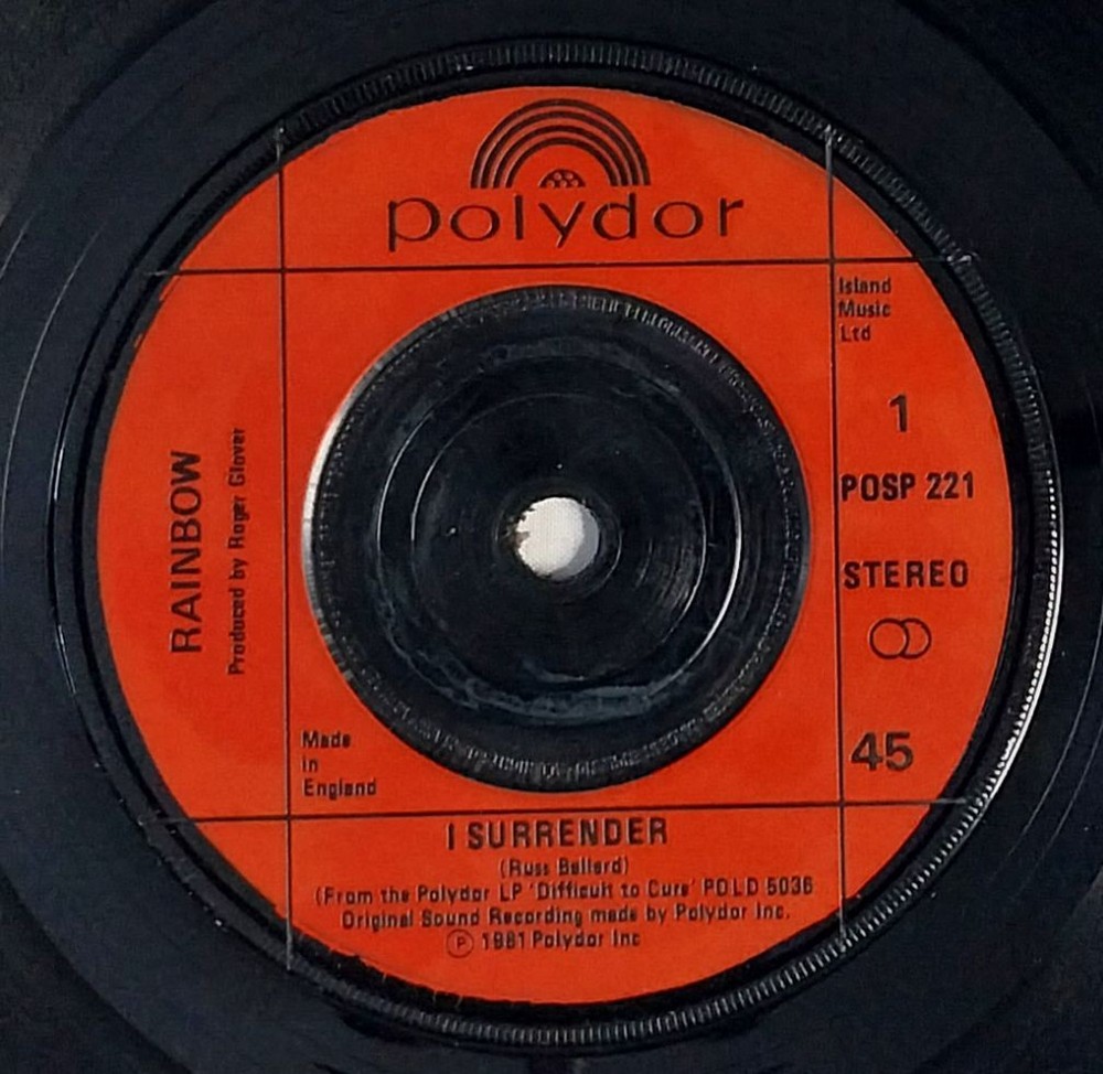 Rainbow I Surrender 7″ Single (1981) Polydor POSP 221