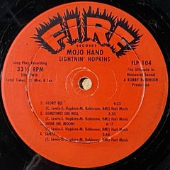 Lightnin Hopkins-Mojo Hand original 1962 Fire FLP-104 mono LP Record Texas Blues