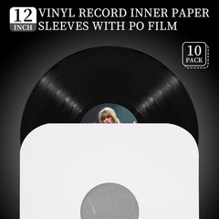 sdroceRyaM 12 Inches Vinyl Record Inner Paper Sleeves with PO Film – Anti-Static