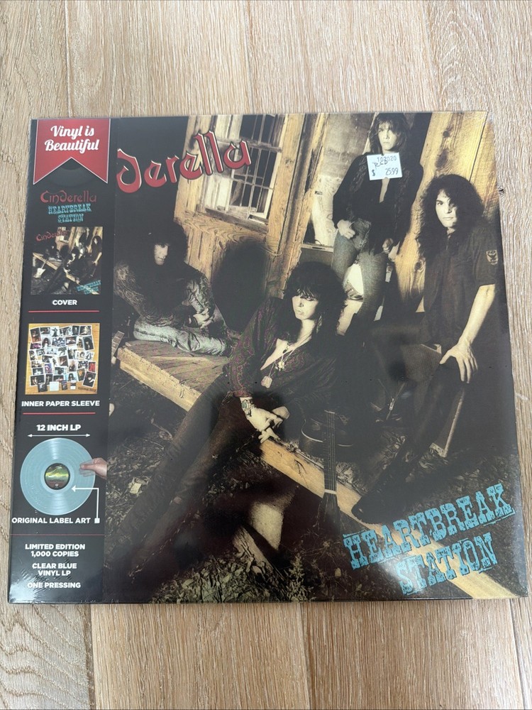 Cinderella Heartbreak Station Clear Blue Vinyl Limited Edition of 1000 NM!