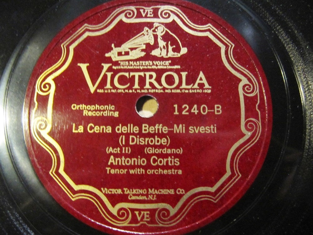 1928 ANTONIO CORTIS Spanish CARUSO Giordano CENA DELLE BEFFE Ahi Che Torm 1240