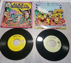 Vtg Peter Pan Marvel Disney Fox Pre-School 10 Set 45rpm 33 1/3 7″ Records Boxed