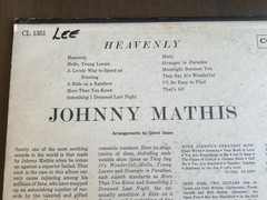 Johnny Mathis Heavenly Vinyl LP 1959 Fair/F Mono Columbia 6-Eye CL 1351