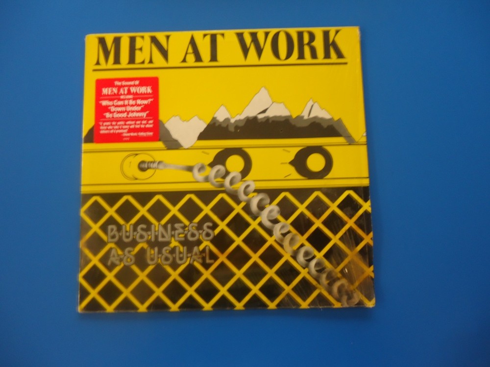 Men At Work LP Business As Usual LP (1981) BL 37976 Water damaged cover