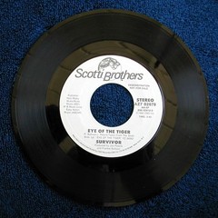 1987 “Eye of the Tiger” PROMO Movie 45 Gary Busey SURVIVOR Vinyl EXCELLENT!