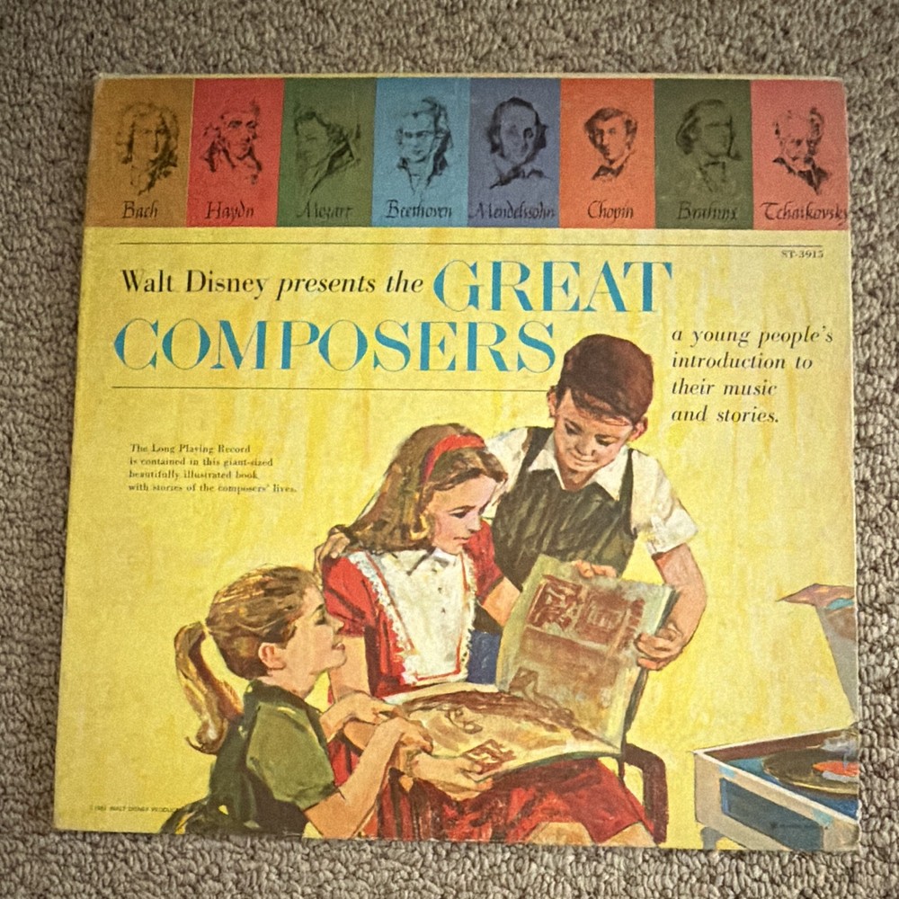 Disneyland Walt Disney The Great Composers 1961 ST-3915 12″ Vinyl LP 33RPM