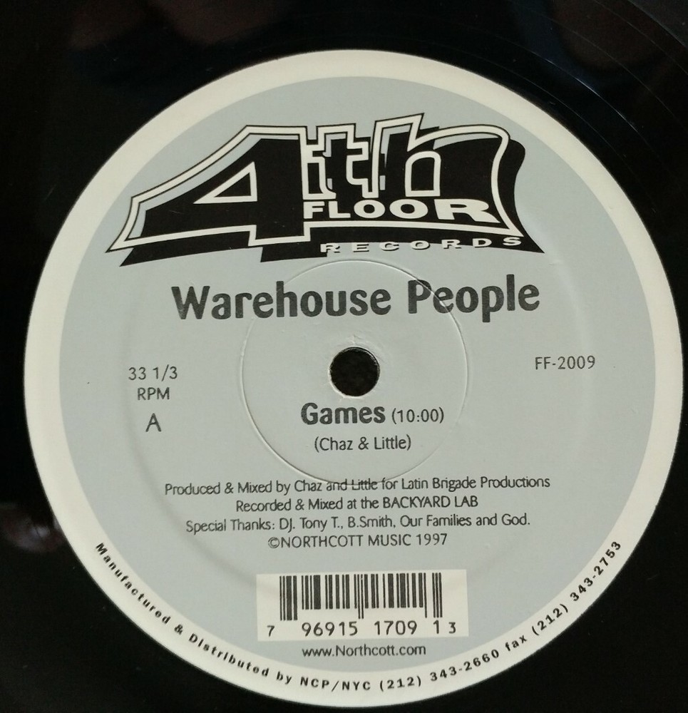 Warehouse People – Games -4th Floor Records ‎FF 2009 yr 1997 12″ House