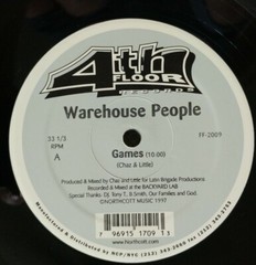Warehouse People – Games -4th Floor Records ‎FF 2009 yr 1997 12″ House
