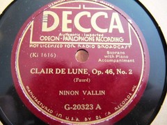 1928 NINON VALLIN French Chanson Faure Verlaine CLAIR DE LUNE/ L’Automne DECCA