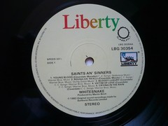 Whitesnake Saints And Sinners & An’ Vinyl UK 1982 Liberty 1st Press A3U/B2U LP