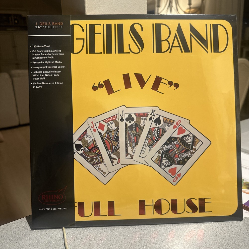 J. Geils Band “Live” Full House Rhino Limited Numbered Edition 180gm Vinyl New