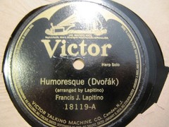 1916 Francis LAPITINO Harp Mendelssohn CONSOLATION Dvorak Humoreske VICTOR 18119