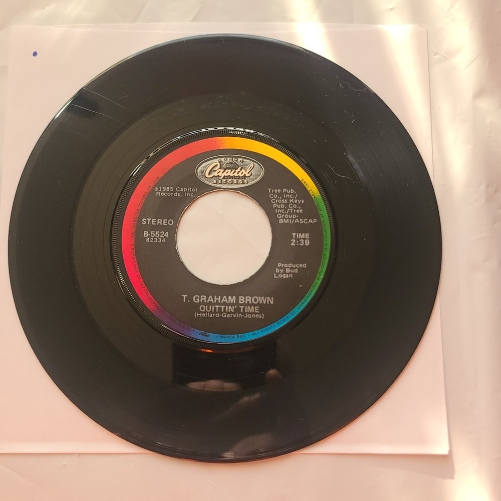 T. Graham Brown ~ Quittin’ Time/ I Tell It Like It Used To Be ~ 45 RPM Record