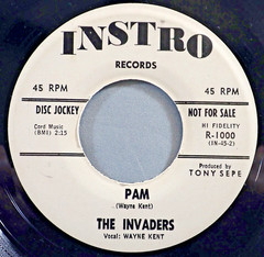 HEAR IT 60’s Rockabilly Promo 45 rpm record The Invaders “Pam / Invasion” 1962