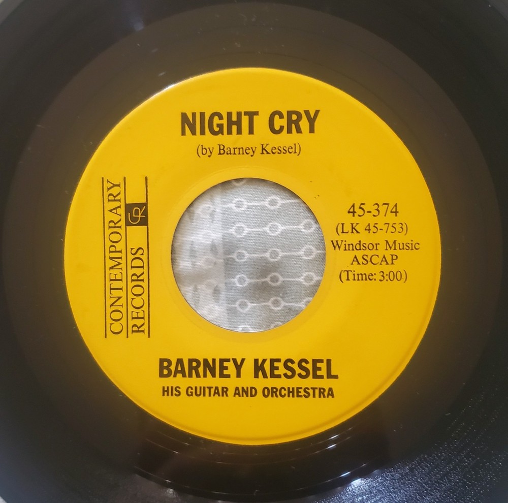 Barney Kessel-Night Cry/Autumn Leaves-Rare 1961 Jazz 45-Contemporary 374-NM