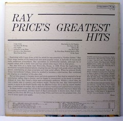 Ray Price Ray Price’s Greatest Hits LP 1971 [Columbia 6-Eye CL 1566] Mono EX/EX