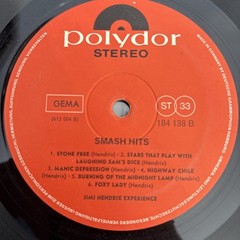 Jimi Hendrix Smash Hits Vinyl LP german pressing EX