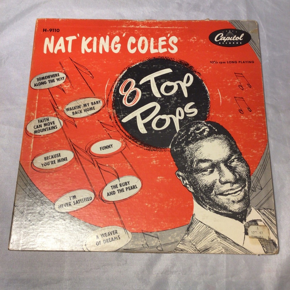 10″ 33 1/3 RPM LP “8 TOP POPS”- NAT “KING” COLE -1954