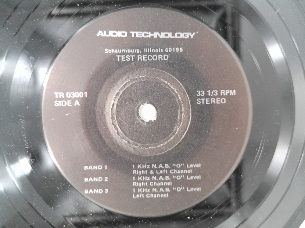 Test Record AUDIO TECHNOLOGY 33 1/3 RPM TR 03001 Schaumburg 60195 NM