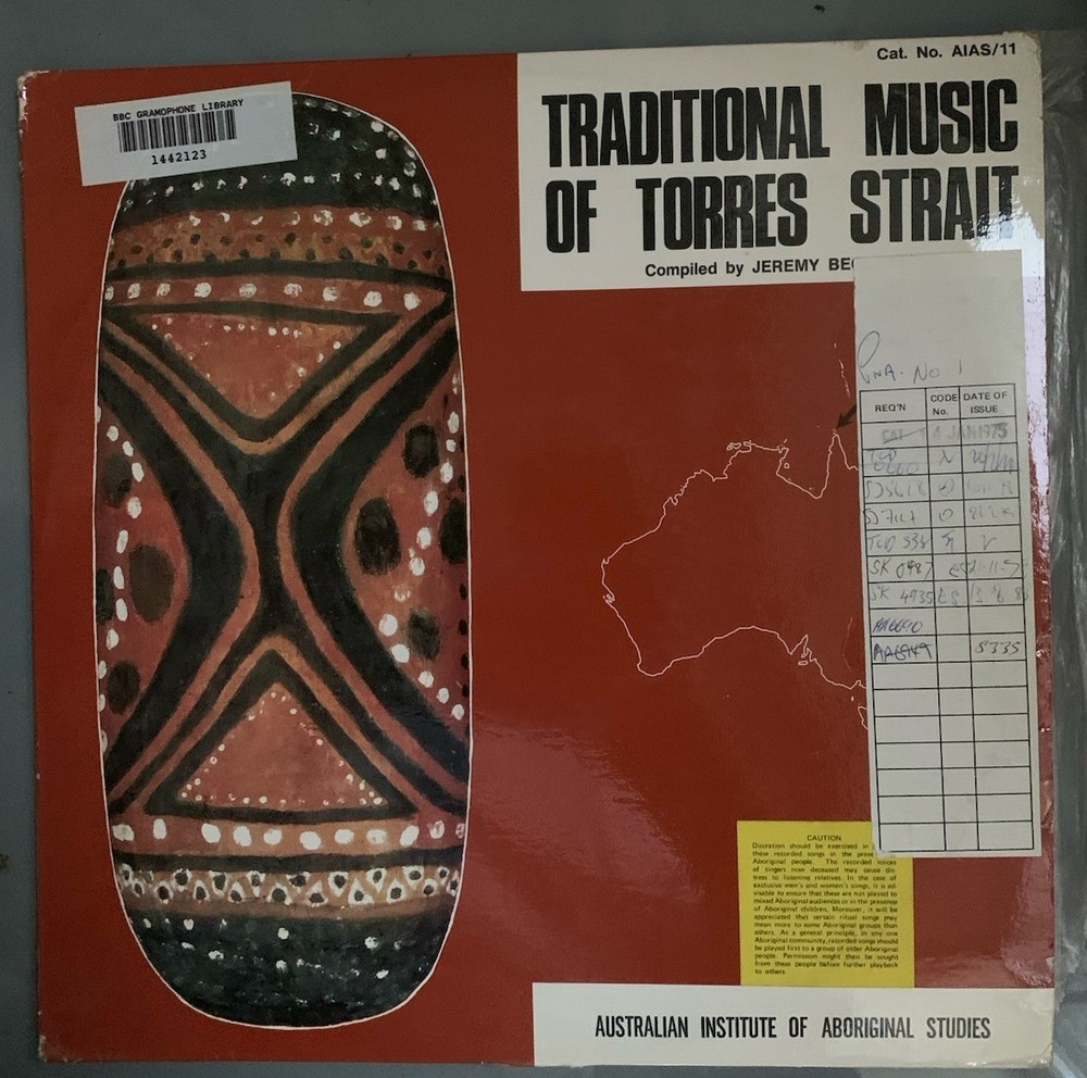 Traditional Music of Torres Strait LP 1972 Australia AIAS/11 EX/VG+ Aboriginal