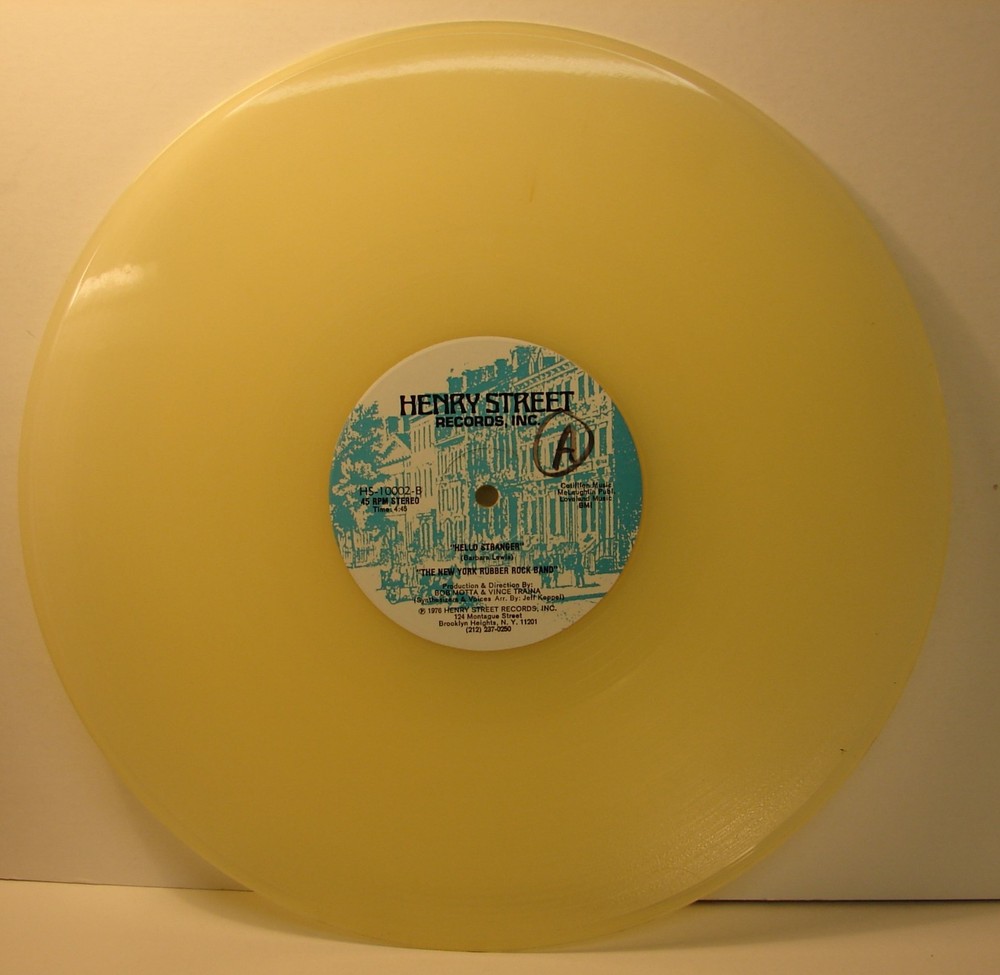 Colored Vinyl Record – New York Rubber Rock Band – Disco Single – Cream Vinyl.