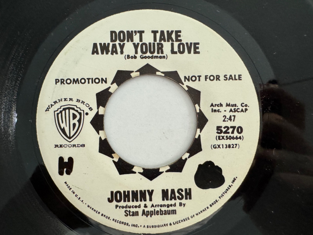 Northern Soul PROMO 45 – Johnny Nash “Moment of Weakness” Wanrer Bros NM HEAR