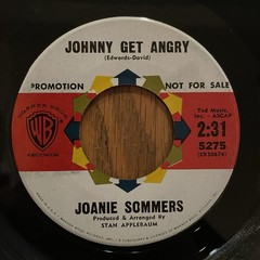 JOANIE SOMMERS – JOHNNY GET ANGRY, WARNER BROS. 5275, PROMO, 45 RPM, 1962