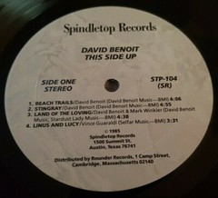 David Benoit LP EXCELLENT This Side Up US Spindletop INNER Waltz For Debbie