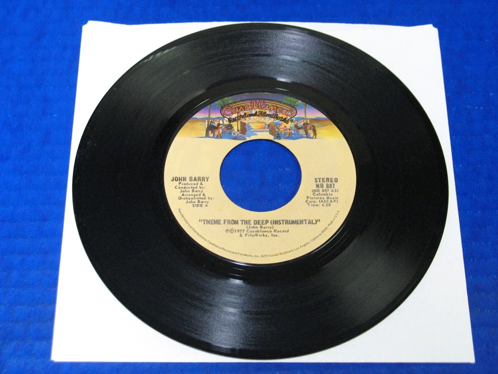JOHN BARRY: Theme From The Deep /White House Years – 1977 Pop 45 EX VINYL RECORD