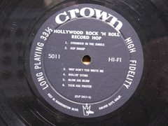 Various RnR LP Hollywood Rock N Roll Record Hop on Crown